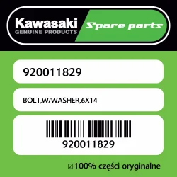 Wybór klientów Śruba z podkładką 6x14 Kawasaki
